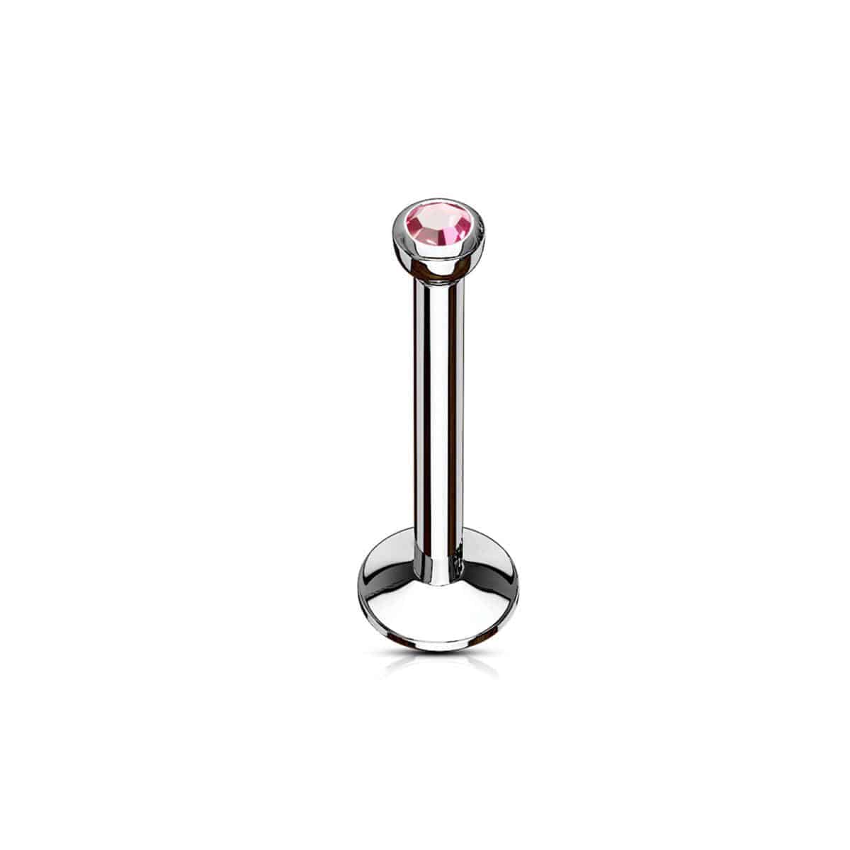 Internally Threaded Labret with CZ Gem - Image 5