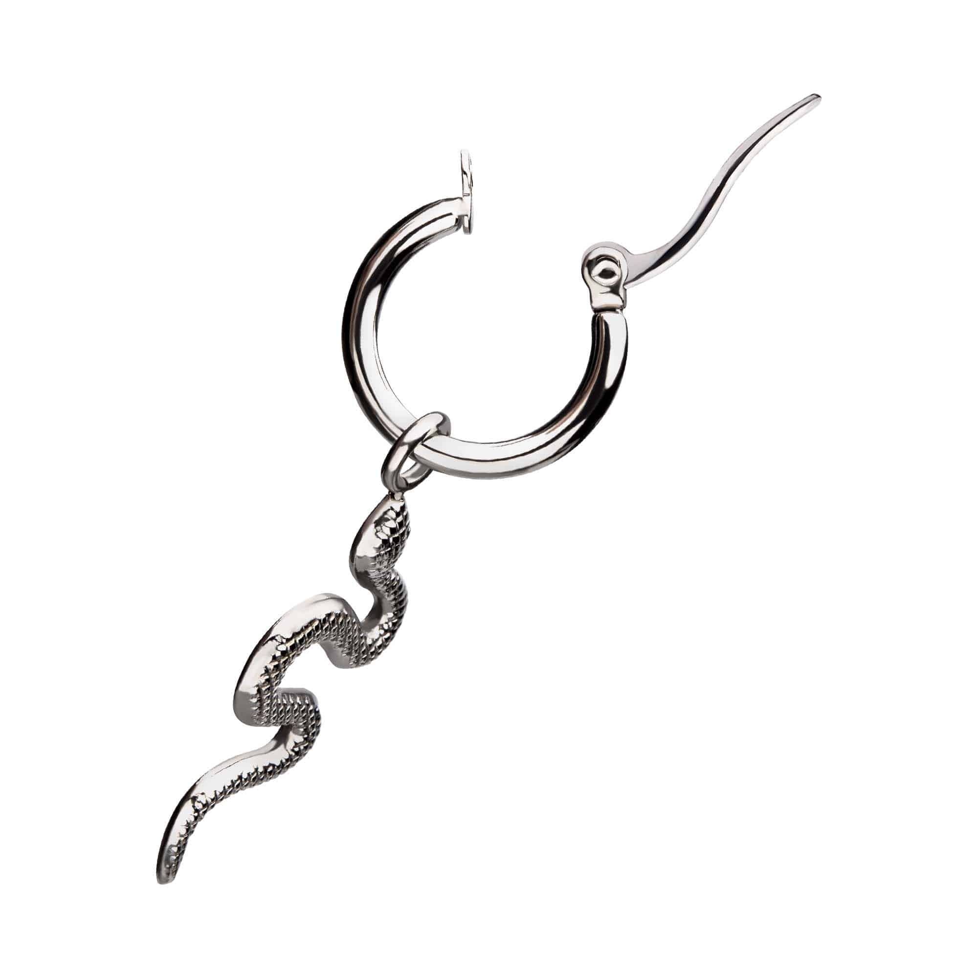 Snake Earrings with Steel Hoop - Image 3