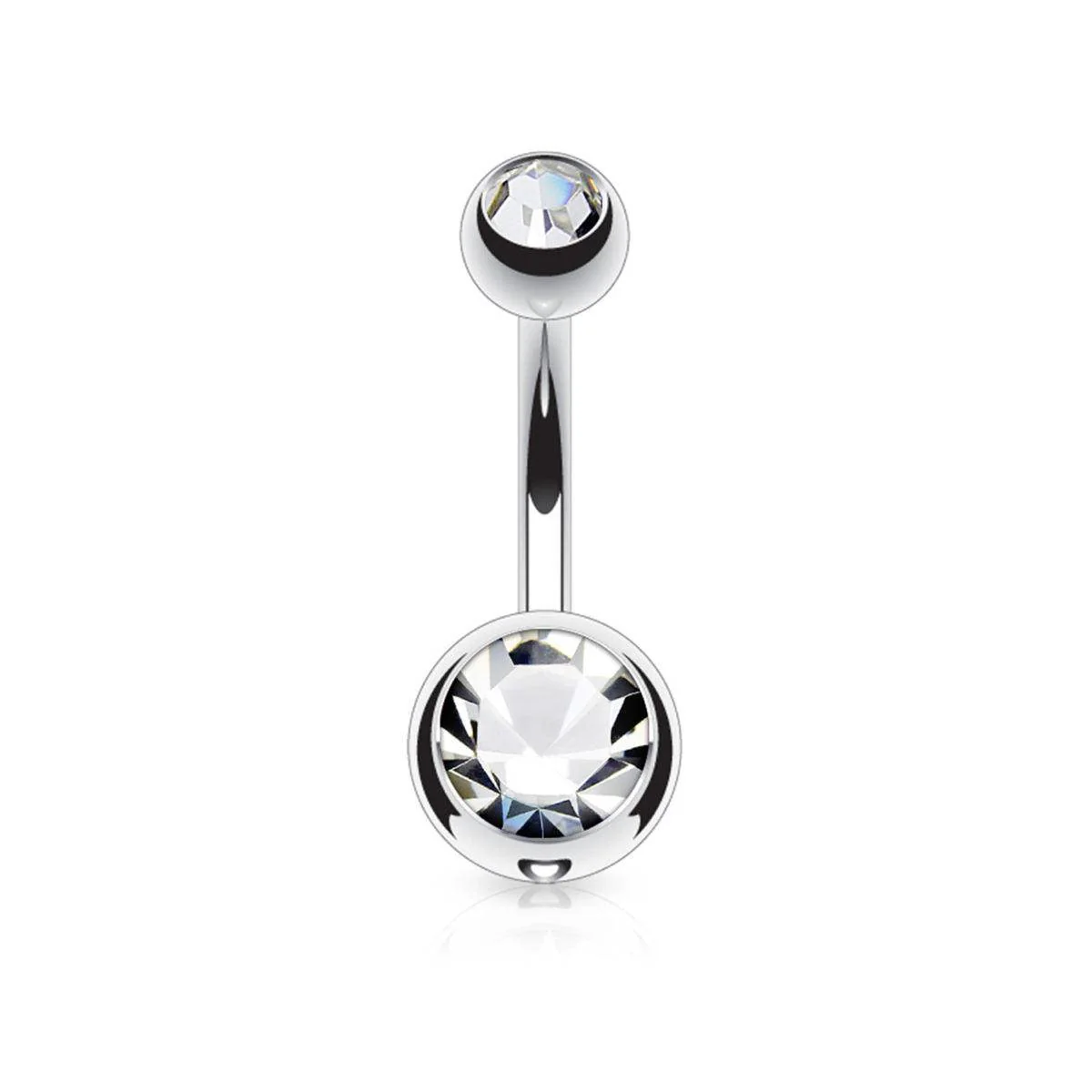 Steel Belly Ring with Gem - Image 7
